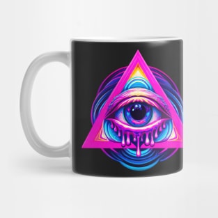 Psychedelic Neon Dripping Eye Emblem Mug